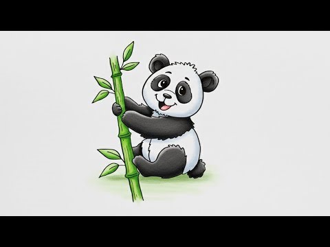 How to Draw A Cute Panda Cartoon | Drawing And Coloring Tutorial for Beginner