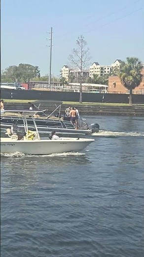 BOATING FUN IN THE HILLSBOROUGH RIVER TAMPA BAY FLORIDA RIVER WALK