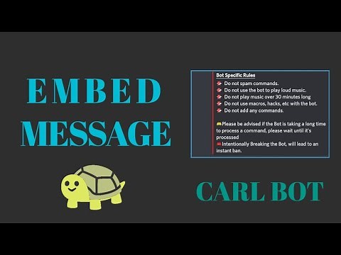 Discord - How To Use Embed Message | Carl Bot Setup | Rules Channel Discord