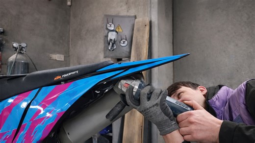 Final steps in building a custom stunt motorcycle