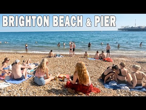 🇬🇧 Walking Brighton Beach & Brighton Pier - July 2022 | England Beach Walking Tour [4K]