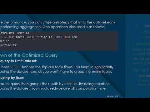 Optimizing PostgreSQL Queries for Unique User Records
