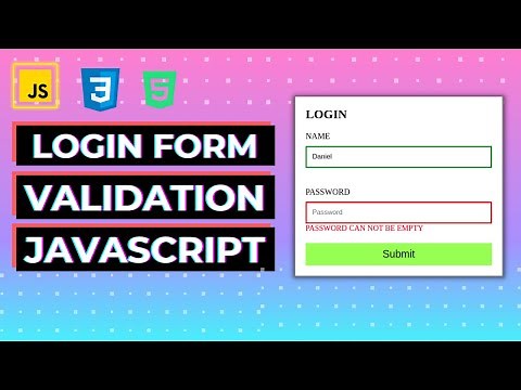 LOGIN FORM VALIDATION IN JAVASCRIPT HTML CSS | CLIENT SIDE FORM VALIDATION