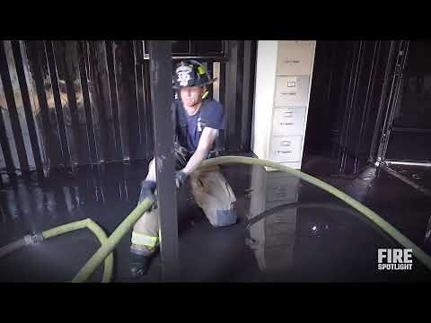 Upstairs Fire Hose Management Firefighter Training