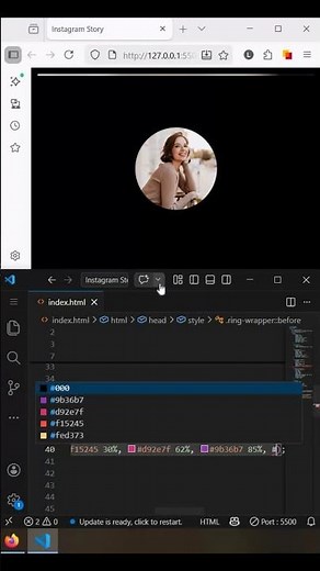 Instagram Story - html, css #frontendcourse #coding #programming #codeflow #javascript #html #css3