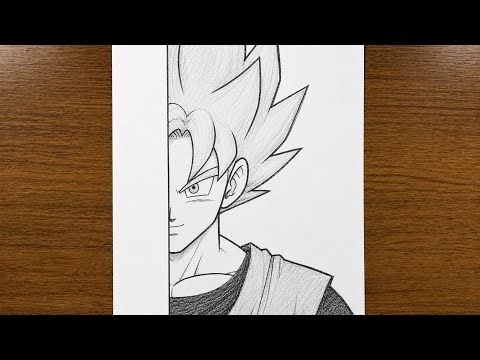 How to Draw Super Saiyan Goku (SSJ1) Step by Step