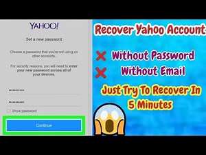 How To Recover Yahoo Mail Password Without Phone Number And Recovery Email