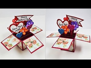 Pop Up Box Card For Mothers Day | DIY Mothers Day Gift Ideas | Explosion Box Tutorial