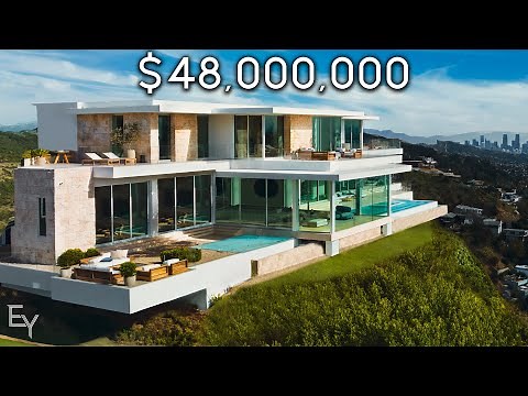 Touring a $48,000,000 LA Hillside Mansion with the BEST VIEWS OF LOS ANGELES