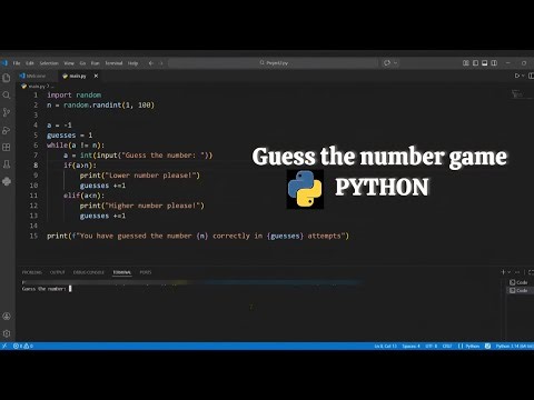 Number guessing game PYTHON 🐍| Python Project for beginners | Guess the number game #python #coding