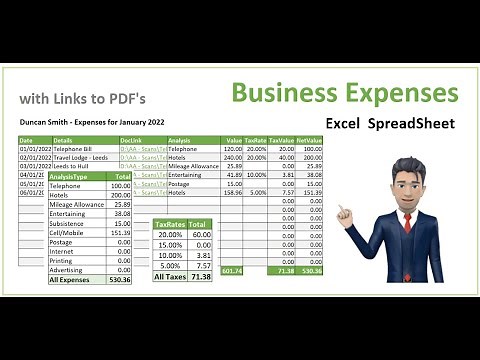 How to create a Business Expenses Spreadsheet - [with PDF links]