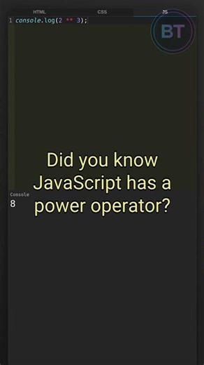 Did you know JavaScript has a power operator? #coding
