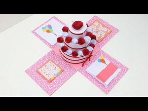 How to Make Explosion Box for Cake | DIY Birthday Cake Explosion Box | Easy Explosion Box Tutorial