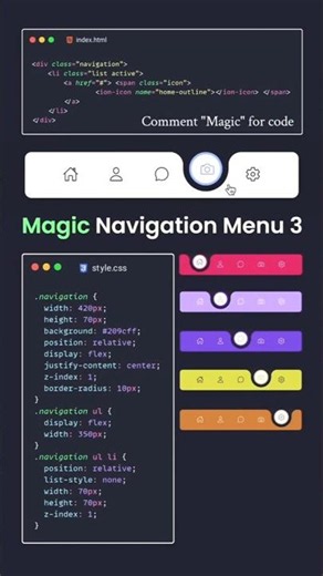 🔥Navigation Menu Using HTML & CSS! #coding