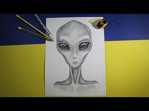 How to Draw an Alien Face - Pencil Drawing Tutorial
