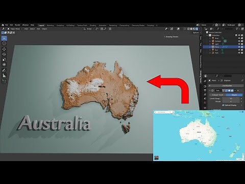 How to create 3d terrain map with Blender