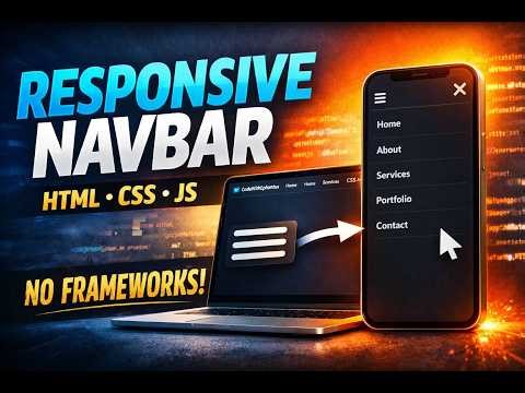 How To Build a Responsive Navbar with HTML, CSS & JavaScript (Step-by-Step Tutorial)