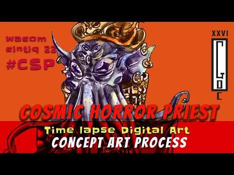 Designing a Cosmic Horror Creature from Scratch | Concept Art Timelapse | CSP