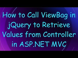 How to Call ViewBag in jQuery to Retrieve Values from Controller in ASP.NET MVC