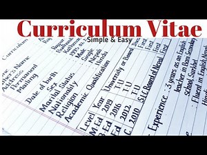 Curriculum vitae for job/ How to write good bio-data/ Resume/ Printed english handwriting/ Eng Teach