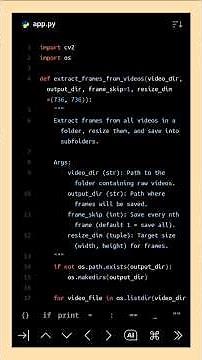 How to preprocess raw video dataset into frame sequences for consistent training in cv2 and python 🔥
