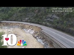 Aerial video shows massive damage to I-40 at NC and TN state line that will take 'months' to fix
