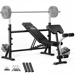 FLYBIRD Olympic Weight Bench - Adjustable Press with Rack, Leg Developer & Preacher Curl (1000Lbs/2025)