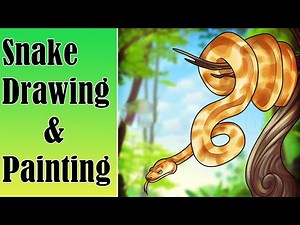 How to draw a Python Snake | snake drawing and painting | step by step | tutorial | king cobra