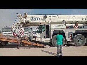 160 Tons TerexDemag CRANE Ramping Up The Lowbed Trailer/ Failed Loading/Under Capacity trailer