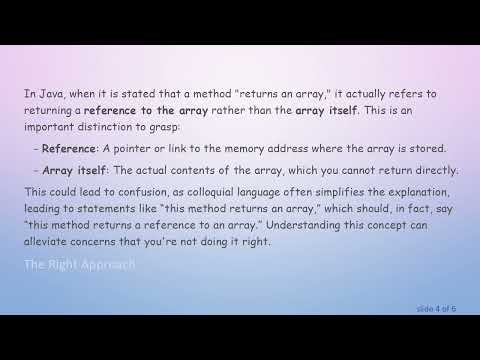 Understanding Java Arrays: How to Build a Method That Returns an Array
