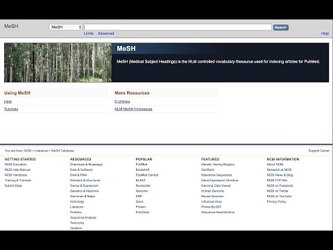 Building a MeSH Search in PubMed