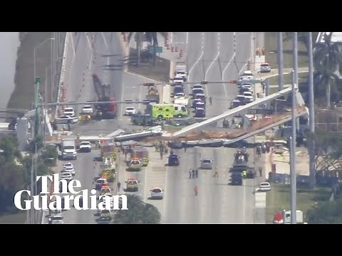 CCTV footage shows moment Florida bridge collapses