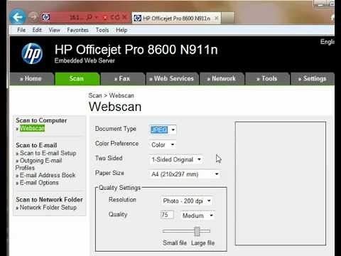 Scan using Internet browsers from HP printers