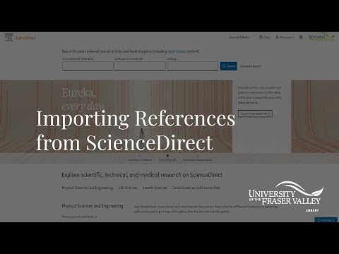 Importing References from ScienceDirect