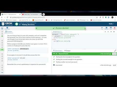 Grok Learning: Introduction to Programming Python Walkthrough Part 2 (Python Learning)