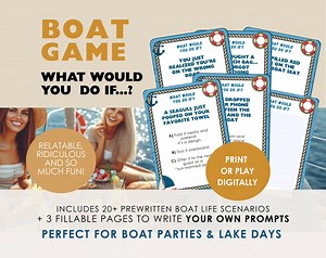 Funny Boat Party Game: What Would You Do If - Printable Adult Lake Trip (PDF) - Etsy
