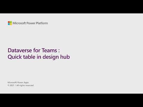 Quickly Create Dataverse for Teams Tables in the Design Hub