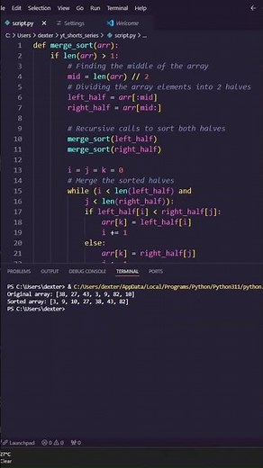 Python in 60 seconds: Create a Merge Sort Algorithm in Python