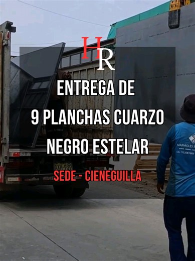 🚚Entrega de 9 planchas de cuarzo negro estelar de 3.21x1.61 espesor de 15mm. 📍Sede - Cieneguilla / Google Maps: Mármoles HyR 2 📲Contáctanos📲 Villa el Salvador: 977917250 Parque Industrial: 920 302 874 Cieneguilla: 912 087 689 #cuarzo #estelar #arquitectos #diseñodeinteriores #entrega