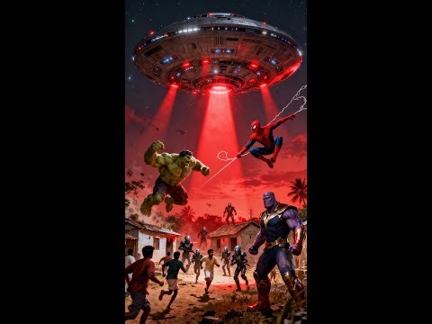 ALIEN INVASION 😱 Hulk, Spider-Man & Thanos vs Alien King | Epic Superhero Battle LIVE#shorts #hulk