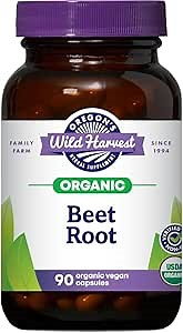 Oregon's Wild Harvest Organic Beet Root Capsules – 90 Vegan Capsules – USDA Certified Organic Beet Root Powder – Non-GMO, Gluten-Free, Dairy-Free, Soy-Free – Grown in North America – Made in The USA