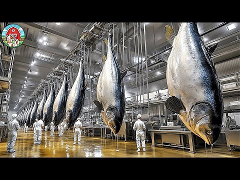 How Fishermen Catch and Farm Giant Tuna | Amazing Tuna Processing and Canning in Seafood