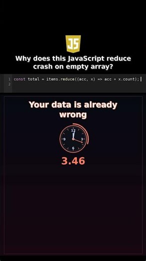Why does this JavaScript reduce crash on empty array? #javascriptdebugging