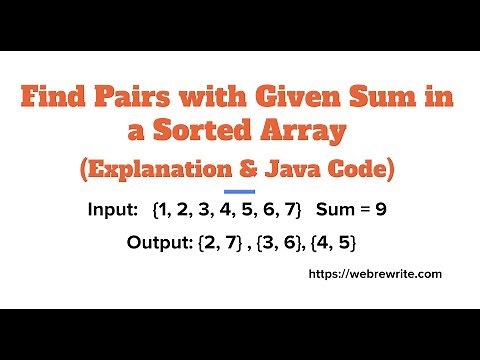 Find Pairs in Array with Given Sum | Programming Tutorials