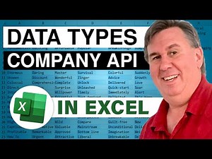 Excel - How To Use Your Company Data In A Data Type In Excel Using The API - Episode 2451