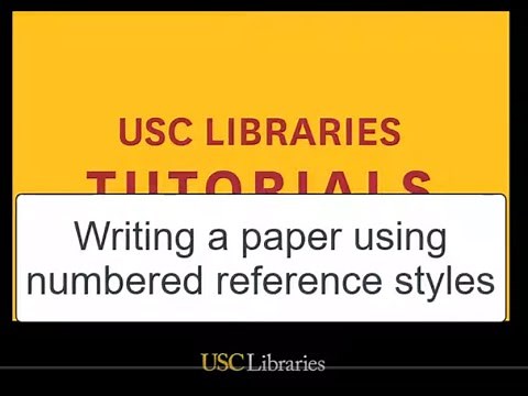 Writing a Paper using Numbered References