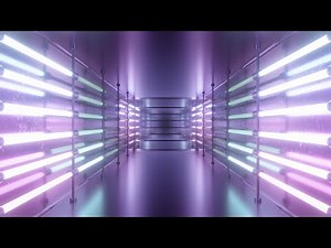 Flashing Rainbow Neon Lights in Fluorescent Glowing Reflective Tunnel 4K UHD 60fps 1 Hour Video Loop