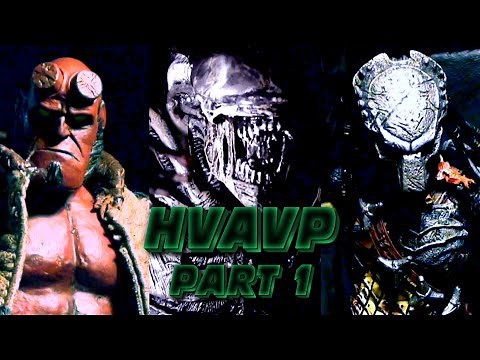 Hellboy VS Aliens VS Predator Part 1 - Stop Motion Fight!