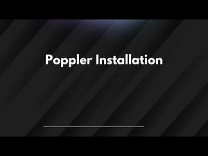 Poppler Installation