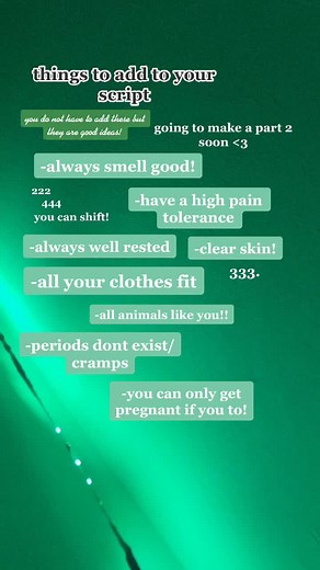 things to add to your script!